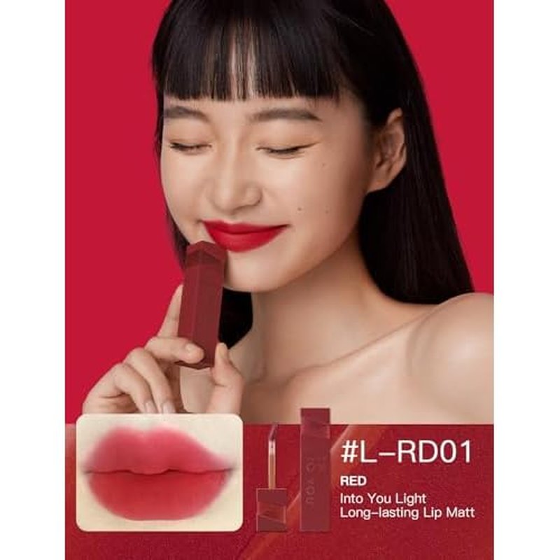 INTO YOU Matte Velvet Lip Stain Long Lasting Waterproof Lip Gloss Makeup Moisturizing Lipstick for Women (L-Rd01)
