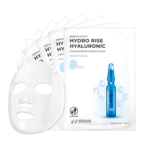 Wonjin Effect HYDRO RISE HYALURONIC MASK 1.05 fl Oz*10 pieces, Hydrating, Moisturizing, Skin Elasticity, Wrinkle Care, Hyaluronic Acid, Aquaxyl, Skin Barrier, Mask Sheet