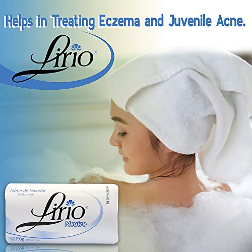 Lirio Neutro Bar Soap. Neutral Base, Anti-Acne and Eczema Treatment Soap. Mild Scent, No Harsh Chemicals. 5.3 Oz. Pack of 6