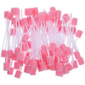 Healifty Disposable Oral Swabs - 100pcs Mouth Swabs for Elderly, Unflavored & Sterile Oral Care Sponge Swabs, Pink