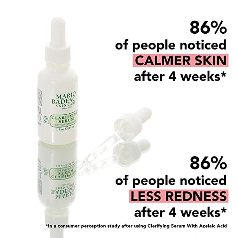 Mario Badescu Clarifying Serum with Azelaic Acid for Face ? Pore Clearing, Redness Reducing, Blemish-Fighting Facial Serum Brightens, Soothes & Clears Pores Without Drying