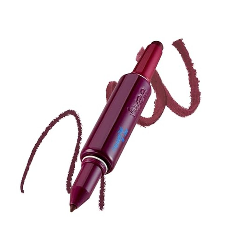 fwee Long Lasting Dual Coloring Stick Lip Liner, Pretty Savage | All-in-one dual stick, Satin Finish | Smooth glide, Smudge-proof, Highly Pigmented, Purple | 1.2g (06 Pretty Savage)