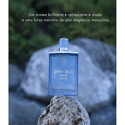Men's Eau de Toilette Jimmy Choo Man Aqua 1 Fl Oz - Marine Woody Fragrance with Grapefruit & Salty Moss