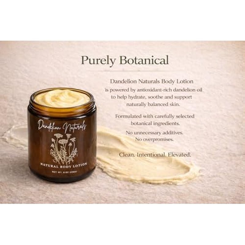 Body Lotion ? Deep Hydrating Botanical Moisturizer with Dandelion Oil, Plant-Based Lotion for Dry & Sensitive Skin, 8 oz
