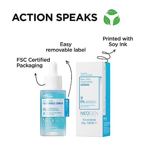 Hyaluronic Acid Face Serum with Panthenol - 8 Types of Moisturizing & 10 Vitamins, 31g