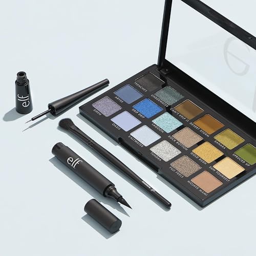 e.l.f. Intense Ink Eyeliner, Enhances The Lash Line With Rich & Long-Lasting Color, Tip For Precise Application, Vegan & Cruelty-Free, Blackest Black