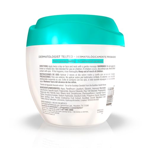TEATRICAL Face Moisturizer with Avocado & Stem Cells, Moisturizing Face Cream for Women, Hydrating Day Facial Moisturizer, Stem Cell Cream, Skin Care for Face, 7 Oz