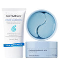 Hydrating SPF 50 Face Sunscreen & Eye Patches Duo - Water-Resistant, Soothing, Broad Spectrum Protection