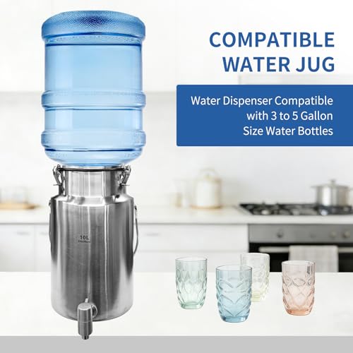2.6 Gallon Stainless Steel Water Dispenser with Spigot & Airtight Lid