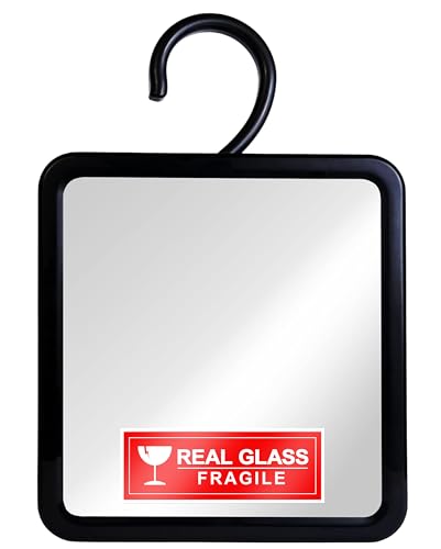 MirrorVana Real Glass Fogless Shower Mirror 8x7 in Black, Distortion-Free