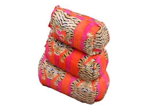 Cotton Cosmetic Toiletry Bag - Pattern 2 Travel Organizer Small, Medium, Large