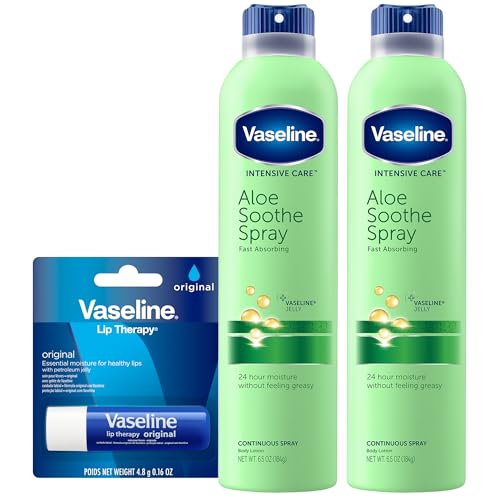 Vaseline Aloe Soothe Spray 2-Pack - Moisturizing Body & Lip Care, 6.5 Oz Ea (Variation of 6.5 Ounce Pack of 2)