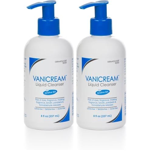 Vanicream Liquid Cleanser - 8 fl oz ? Unscented, Gluten-Free Formula for Sensitive Skin (Pack of 2)