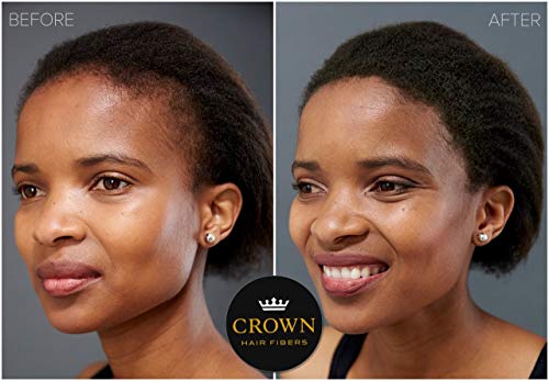 CROWN TWENTY1 Hair Building Fibers - 2 x 28g Black Hair Concealer for Thinning Hair