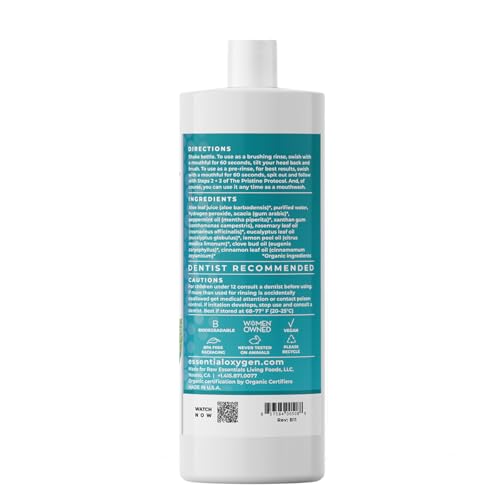 Peppermint Organic Mouthwash - All Natural & Fresh Breath, 32 Fl Oz