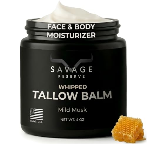 Beef Tallow Face & Body Moisturizer with Manuka Honey - Whipped Balm, 4 oz