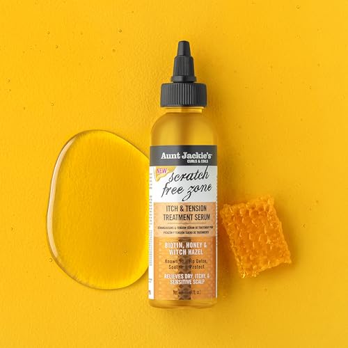 Aunt Jackie's Braid + Twist Collection Scratch Free Zone Itch & Tension Treatment Serum ? Relieve Dry, Itchy Scalp with Witch Hazel, Biotin, and Honey ? 4 fl oz