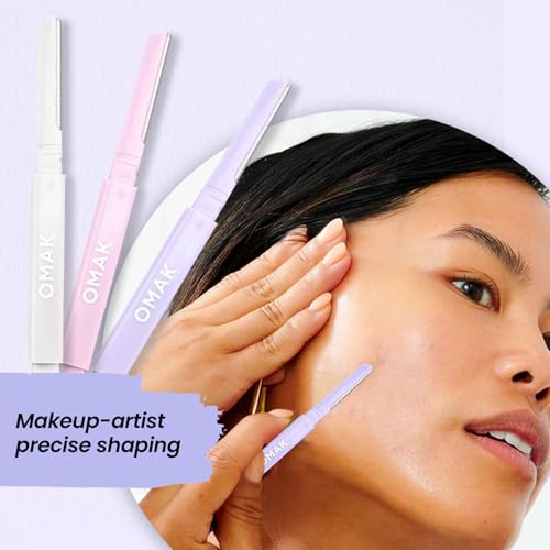 Double-Ended Face Razor for Women ? Eyebrow & Dermaplaning Tool | 6 Pack = 12 Blades Stainless Steel | Peach Fuzz Remover & Exfoliator for Smooth, Glowing Skin