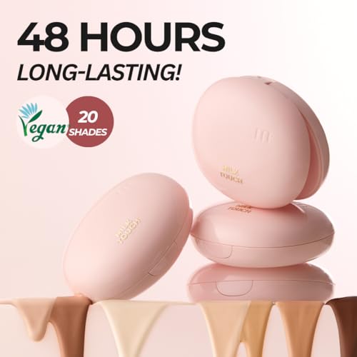 Milktouch Cushion Foundation 21N Natural Beige - 24H Flawless Skin, Hydrating, Long-Lasting Korean Makeup