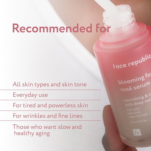 Face Republic Blooming Forever Ros? Serum 45ml 1.52 fl oz | Damask Rose, Bakuchiol | Revitalizing & Rejuvenating | Wrinkle Care | Firm and Elastic Skin | Vegan Korean Skincare