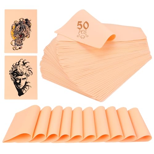 50Pcs Double-Sided Tattoo Practice Skins - Realistic Skin-Like Feel, Reusable, 7.5 x 5.7 Inches