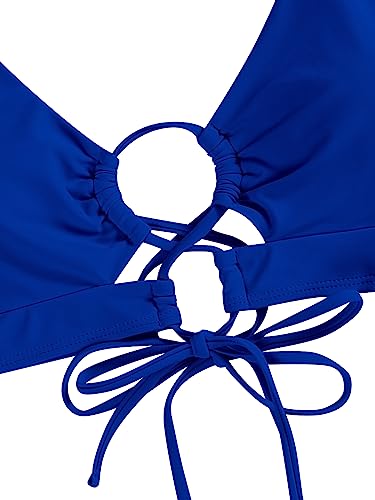 ZAFUL Women's Cheeky 2-Piece Cutout Bikini Swimsuit - Medium Royal Blue