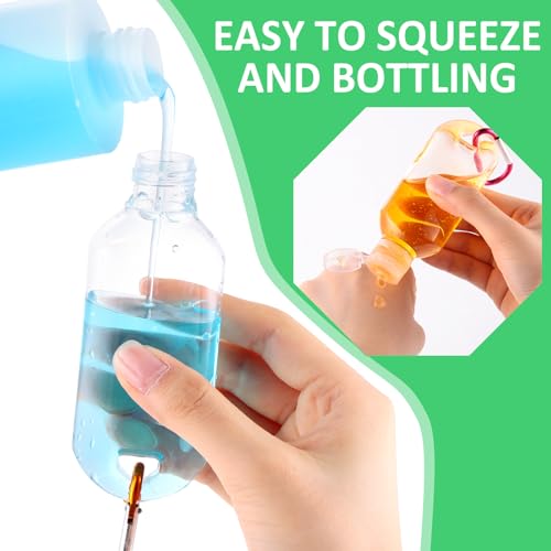Refillable Travel Bottles with Keychain - 10 Colors, 2oz, Leakproof, 200 Pack Variation of 10 Colors / 200