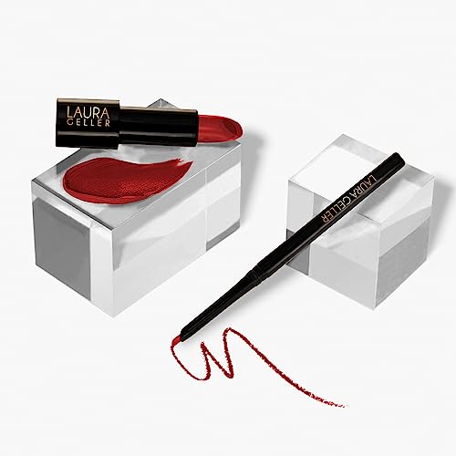 LAURA GELLER NEW YORK Modern Classic Duo - Red Radiance Lipstick + Ritzy Red Lip Liner - Ultra-Rich Color - Luxurious and Lightweight - Cream Finish