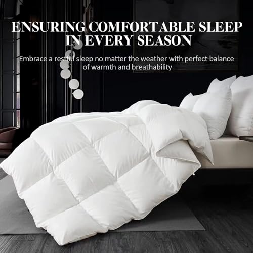 White Feather Down Fiber Comforter Full Size 82x86 - All-Season Bedding