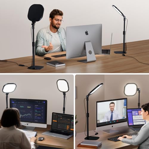 Black 2-Pack Video Conference Light for Zoom with Stand - 30 Modes, CRI>98