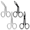 4 Pieces Eyebrow Tweezers Scissor Handle Flat Straight Tip Brow Scissors Remover Facial Hair Eyebrows Stainless Steel Eyebrow Facial Remover Brow Tweezers for Women Men(Black&Silver)