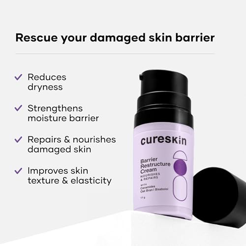 Cureskin Restructure Cream | Oat Bran Extract Helps to Sooth & Moisture Skin | Ceramides Helps to Maintain Barrier Function, Locks in Moisture & Prevents Dryness | Hydrates & Improves Skin Texture