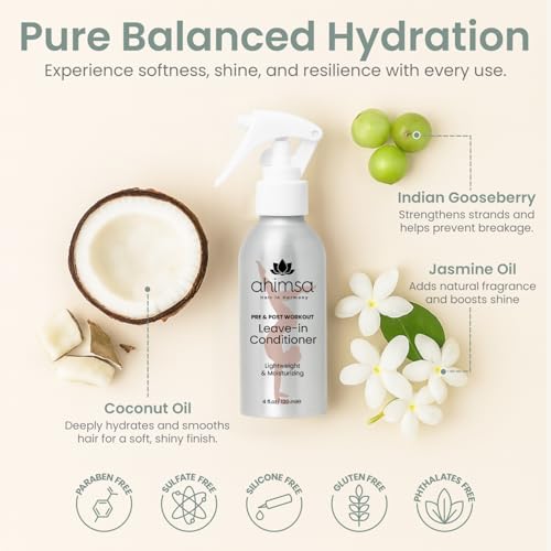 Ahimsa Leave-In Conditioner Spray - No Rinse Lightweight Hair Care - Variation of LEAVE-IN CONDITIONNER