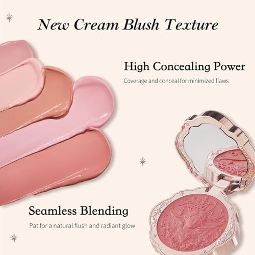 Flower Knows Little Angel Cream Blush Set - Muted Red, Buildable & Dewy Face Makeup (04 Rose Ashes + 05 Fingertip Stellar, 0.42 oz)