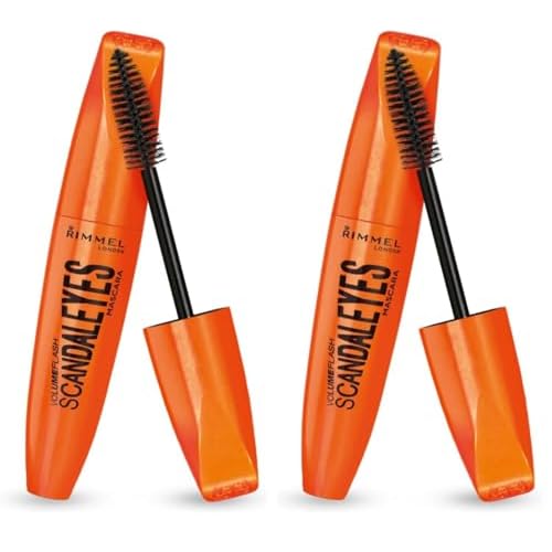 Rimmel London Scandaleyes Mascara,Long-Wearing, Smudge-Proof, 003, Extreme Black, 0.41oz (Pack of 2)