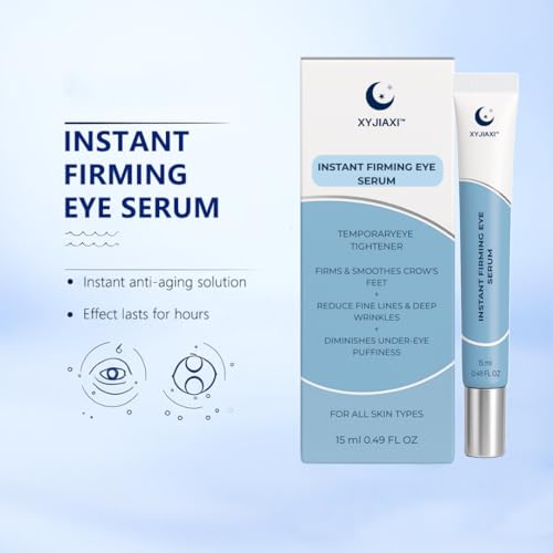 Instant Firming Eye Serum, Anti-Aging Formula for Under Bags and Wrinkles, Under Eye Cream, Wrinkle Filler, Visibly Improves for Bags Dark Circles Treatment for Puffines, 15ml (Scentless)