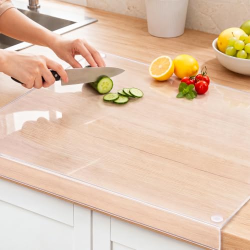 Wesiti Clear Acrylic Cutting Board with Counter Lip - 30 x 20 Inches, Medium