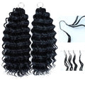 Deep Wave Synthetic Crochet Hair Extensions - 10 Inch, 100g Natural Black #1B