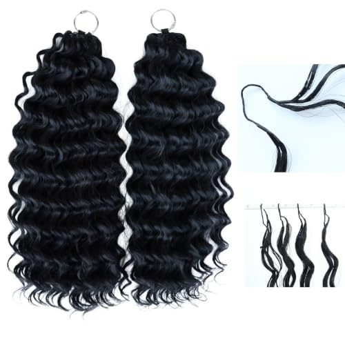 Deep Wave Synthetic Crochet Hair Extensions - 10 Inch, 100g Natural Black #1B