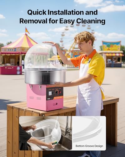 21 Inch Cotton Candy Machine Cover Acrylic Dome Bubble Shield for Commercial Floss Maker