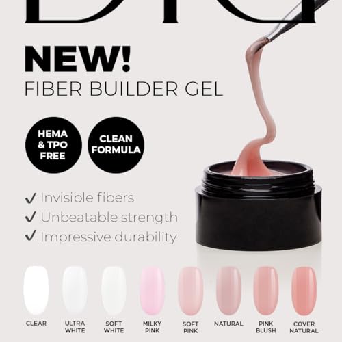DIDIER LAB Fiber Builder Gel Soft White ? Self-Leveling HEMA-Free Builder Gel for Nails - Ultra-Strong LED UV Fiberglass Nail Builder Gel for Nail Repair Refills and Nail Extensions - 1.76 fl oz