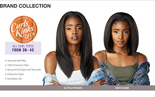 Sensationnel Curls Kinksandco Half Wig Top Babe 1B Offblack - Natural Curl Textures