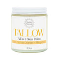 Tallow Balm - 100% Organic Grassfed Tallow - 3.5oz - Orange + Bergamot - Moisturizing - Dry Skin - Stretch Marks - All Natural
