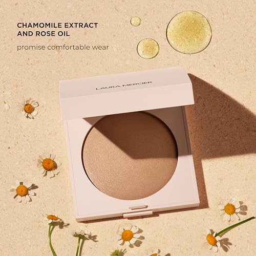 Laura Mercier Real Flawless Luminous Perfecting Talc-Free Pressed Finishing Powder, Creamy Formula, Light Coverage, Natural Luminous Finish, Enlivens Skin, Adds Dimension