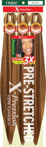 Pre-Stretched Braiding Hair 52 Inches - 3 Pack M4/27/30, Outre X-Pression