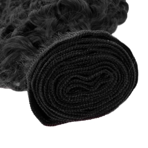 GveoXvo Water Wave Human Hair Bundles 12-16 Inch, 3 Pack, Black