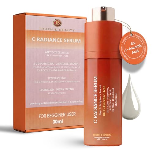 Beginner's Vitamin C Serum with Hyaluronic & Ferulic Acid - Brightening & Anti-Aging, 1.01 Fl Oz