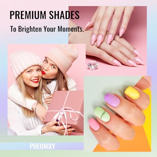 Phoenixy Gel Nail Polish Kit with UV LED Lamp, 45 Colors, Top & Base Coats, Manicure Tools, Perfect for Salon & Home