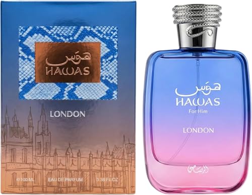 RASASI Hawas London Eau de Parfum Spray 3.38 Fl Oz Men’s Fragrance - Spicy, Fruity, Floral, Amber