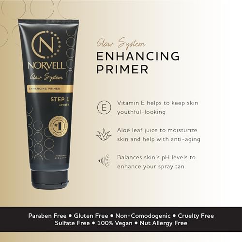 Norvell Glow System Pre-Tan Enhancing Primer - Pre-Tanning Lotion for Spray Tan, 8.5 fl oz (Pre-Tan Primer)